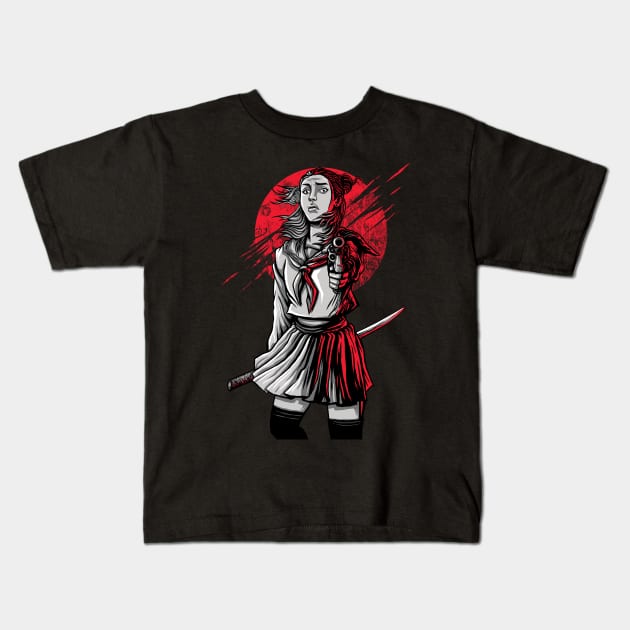 Girl Samurai Kids T-Shirt by Anime Gadgets
